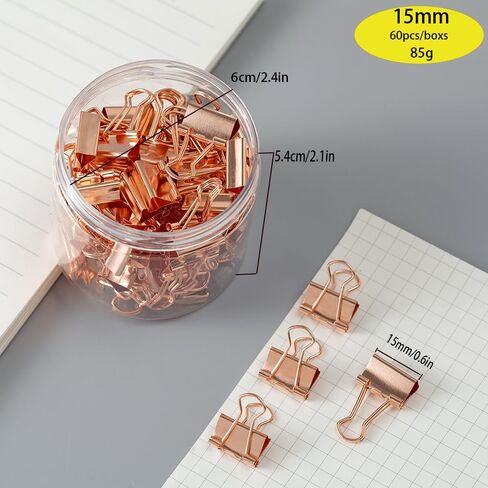 40PCS 19MM/0.75Inch Binder Clips Rose Gold,Paper Clamps Rose Gold,Paper Clips for Office Supplies in Saudi Arabia