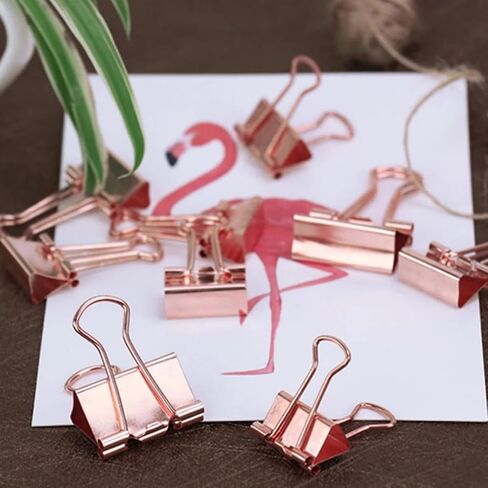 40PCS 19MM/0.75Inch Binder Clips Rose Gold,Paper Clamps Rose Gold,Paper Clips for Office Supplies in Saudi Arabia