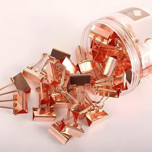 40PCS 19MM/0.75Inch Binder Clips Rose Gold,Paper Clamps Rose Gold,Paper Clips for Office Supplies in Saudi Arabia