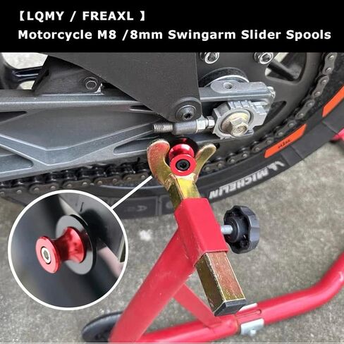 قطعتان من بكرات ذراع متأرجحة للدراجات النارية M8 X1.5، تناسب Kawasaki Z900 Z800 B.M.W S1000/R/RR سوزوكي SV650 V-strom 650 Bandit GSF 600 650 1200 1250 DL650 DL1000 (أسود) in Kuwait