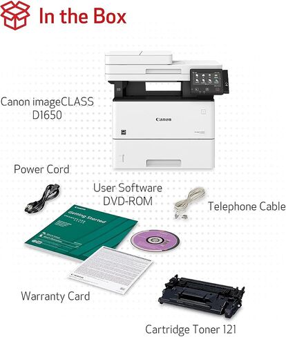 Canon Image CLASS D1650 (2223C023) طابعة ليزر لاسلكية الكل في واحد مع AirPrint، 45 صفحة في الدقيقة وضمان 3 سنوات، Amazon Dash Replenishment Ready، 17.8 بوصة × 19.5 بوصة × 18.3 بوصة in Saudi Arabia