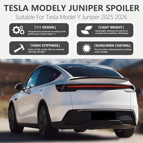 ABS Spoiler for 2025 2026 Tesla Model Y Juniper Rear Spoiler Rear Trunk Spoiler Sport & Performance Type Rear Spoiler Wings Tesla Model Y Juniper Accessories (Gloss Black) in Saudi Arabia