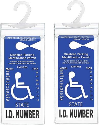 Portable Handicap Placard Holder, Transparent Disabled Permit Protector with Large Hanger, Universal Handicap Parking Sign Holder for Car Sun Visor (2PCS) in Saudi Arabia