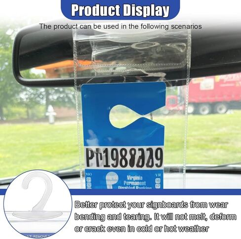 Portable Handicap Placard Holder, Transparent Disabled Permit Protector with Large Hanger, Universal Handicap Parking Sign Holder for Car Sun Visor (2PCS) in Saudi Arabia