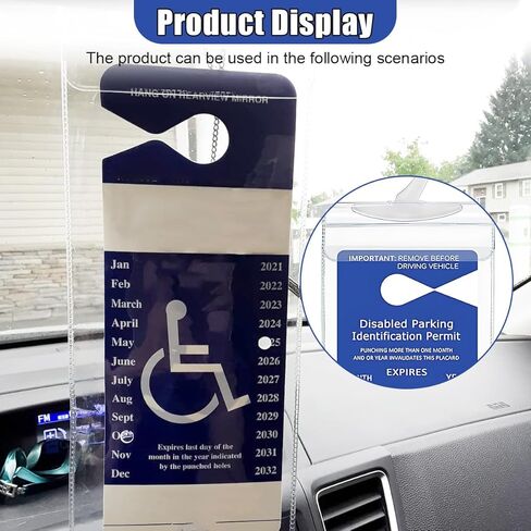 Portable Handicap Placard Holder, Transparent Disabled Permit Protector with Large Hanger, Universal Handicap Parking Sign Holder for Car Sun Visor (2PCS) in Saudi Arabia