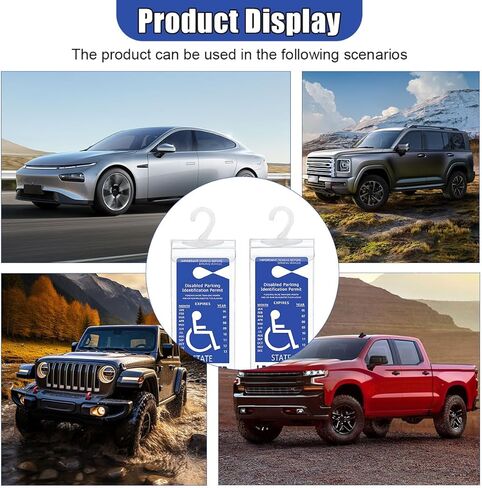 Portable Handicap Placard Holder, Transparent Disabled Permit Protector with Large Hanger, Universal Handicap Parking Sign Holder for Car Sun Visor (2PCS) in Saudi Arabia