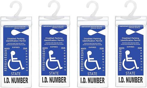 Portable Handicap Placard Holder, Transparent Disabled Permit Protector with Large Hanger, Universal Handicap Parking Sign Holder for Car Sun Visor (2PCS) in Saudi Arabia