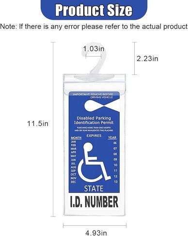 Portable Handicap Placard Holder, Transparent Disabled Permit Protector with Large Hanger, Universal Handicap Parking Sign Holder for Car Sun Visor (2PCS) in Saudi Arabia
