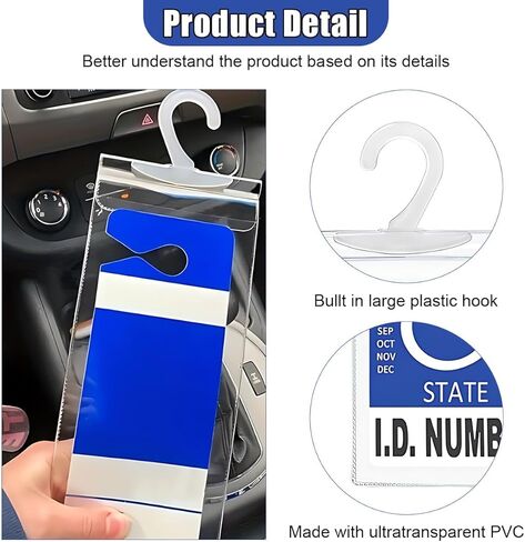 Portable Handicap Placard Holder, Transparent Disabled Permit Protector with Large Hanger, Universal Handicap Parking Sign Holder for Car Sun Visor (2PCS) in Saudi Arabia