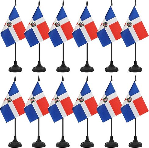 12 حزمة من مجموعة علم مكتب جامايكا، علم مكتب الطاولة الجامايكي، علم سطح المكتب المصغر الصغير مع عمود أسود وقاعدة سوداء، الفصل الدراسي، ديكور مكتب اجتماعات المكاتب (جامايكا) in Kuwait