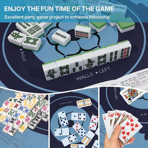 Mahjong Mat, Mahjong Mat for Table, Comes with 1 Velvet Mahjong Mat Storage Bag, Fit for Mahjong/Poker/Board Games/Card Games/Dominoes (Green) in Saudi Arabia