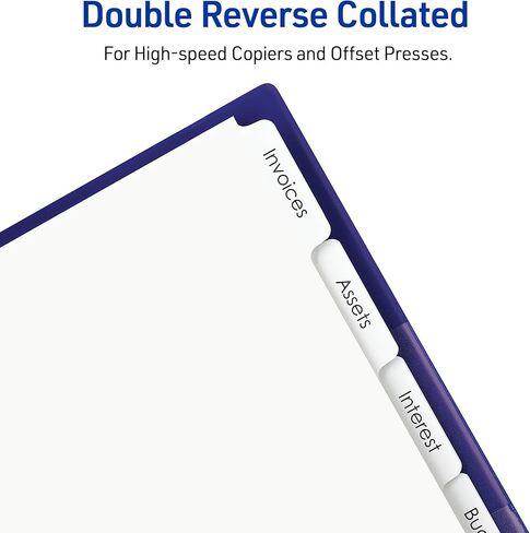 Avery Copier Tab Binder Dividers, 5 White Tabs, Unpunched, 30 Sets (20405) in Kuwait