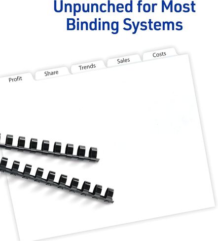 Avery Copier Tab Binder Dividers, 5 White Tabs, Unpunched, 30 Sets (20405) in Kuwait