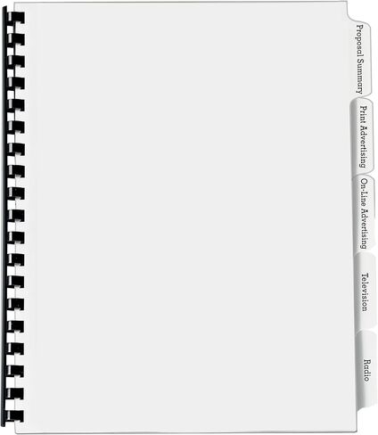 Avery Copier Tab Binder Dividers, 5 White Tabs, Unpunched, 30 Sets (20405) in Kuwait