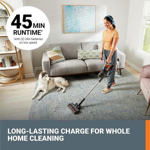 WORX 20V PowerShare Cordless Stick Vacuum WX038L.9, Powerful Cordless Vacuum Cleaner 25Kpa High Suction for Pet Hair, Lightweight Handheld Vacuum Cleans Floors Carpet Car – Tool Only in Saudi Arabia
