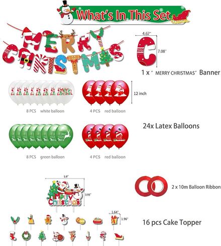 40pcs زخارف عيد ميلاد القط اللوازم عيد ميلاد سعيد ، لافتة عيد ميلاد لافتة القطط 20 PCS بالونات عيد ميلاد 2 شرائط PCS و 16 PCS Cake Toppers for Hitten Cat Girl Decortations in Kuwait