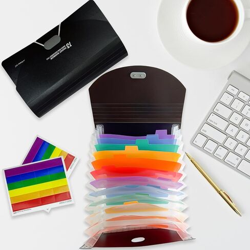 2 Pack 13 Pocket Small Accordion File Organizer, 7x4.5 Inches, Expanding File Folder Organizer for Invoice/Receipt/Cards/Coupon/Tickets (Clear) in Saudi Arabia