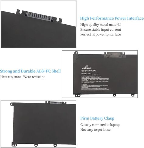 Amanda SS03XL 933321-855 Battery for Hp EliteBook 840 G5 G6 EliteBook 730 735 740 745 830 836 846 G5 EliteBook 735 745 830 840 G6 ZBOOK 14U G5 G6 Series HSN-I12C HSTNN-LB8G (11.55V 50Wh) in Kuwait