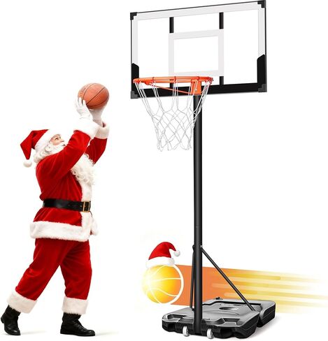 Aimking Portable Basketball Hoop Outdoor System with 44 Inch Shatterproof Backboard, 3.8FT-10FT Height Adjustable Basketball Goal System for Youth/Teens/Adults Indoor Outdoor in Saudi Arabia