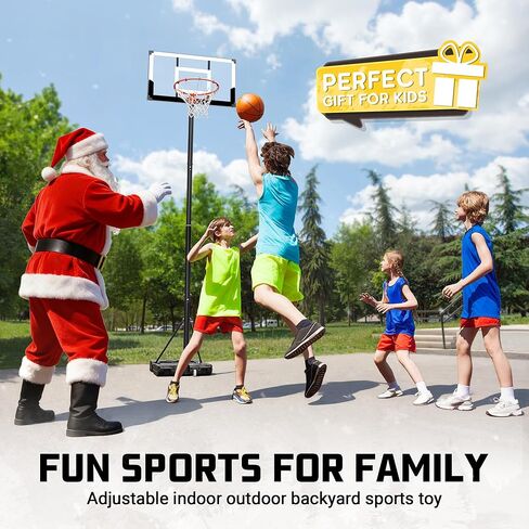 Aimking Portable Basketball Hoop Outdoor System with 44 Inch Shatterproof Backboard, 3.8FT-10FT Height Adjustable Basketball Goal System for Youth/Teens/Adults Indoor Outdoor in Saudi Arabia