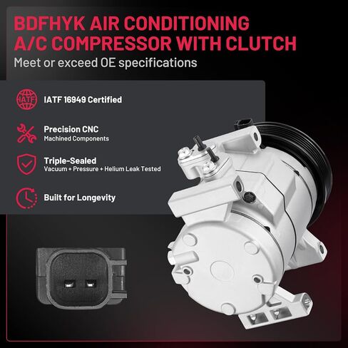 BDFHYK Air Conditioning A/C Compressor 167646 Compatible with Audi A3 2006-2013, A3 Quattro 2006-2009, A4 allroad 2017-2018, Q3 Quattro TT Quattro, Compatible with Volkswagen Jetta Passat Beetle in Saudi Arabia