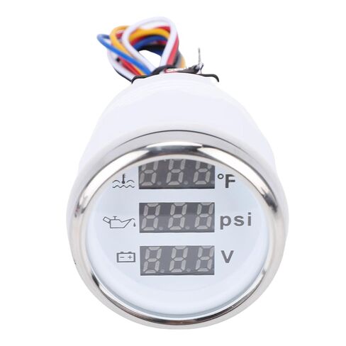 Aramox Boat Water Temp Gauge, Digital Gauge Voltmeter with Blue Display, ABS 316 Stainless Steel 52mm Diameter for RV Trucks Yacht Motorcycles (Black Dial Silver Cover) in Saudi Arabia