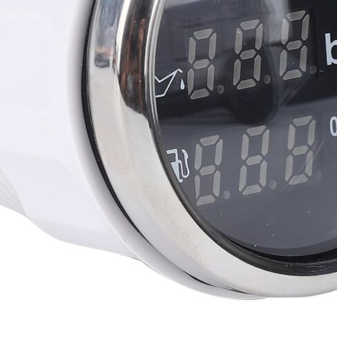 Aramox 52mm Digital Water Temperature Oil Pressure Fuel Level Meter, with Backlight Display for Cars RVs Trucks Yachts Boats Motorcycles (White Dial Silver Bezel) in Saudi Arabia