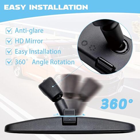 مجموعة مرآة الرؤية الخلفية الداخلية المضادة للوهج متوافقة مع Nissan X-Trail/Teana/Sentra/NV1500/NV2500/NV3500/إلخ. مرآة رؤية خلفية عالمية مقاس 9.6 بوصة متوافقة مع 96321-2DR0A in Kuwait