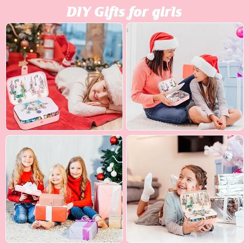 yjk سوار سوار طقم لصنع الفتيات ، ل 15 طقم صنع المجوهرات للفتيات 8-12 ، سحر سوار لصنع سوار ، مجموعة قلادة سحر in Kuwait