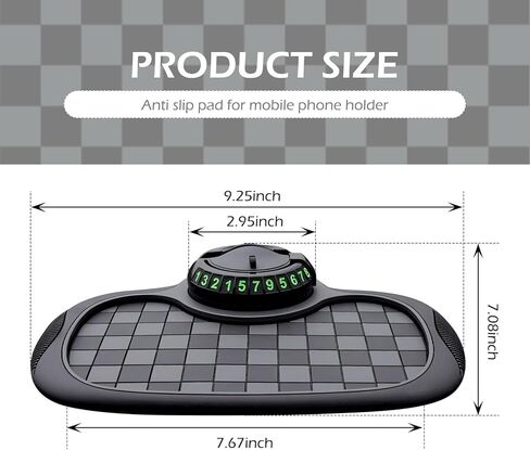 SLIMI 1 PC Multifunction Car Anti-slip Mat, Car Dashboard Phone Holder, Anti-slip Rubber Organizer Pad with Temporary Parking Numbe, Universal Dashboard Accessories, for Most Cars (Black #01) in Saudi Arabia