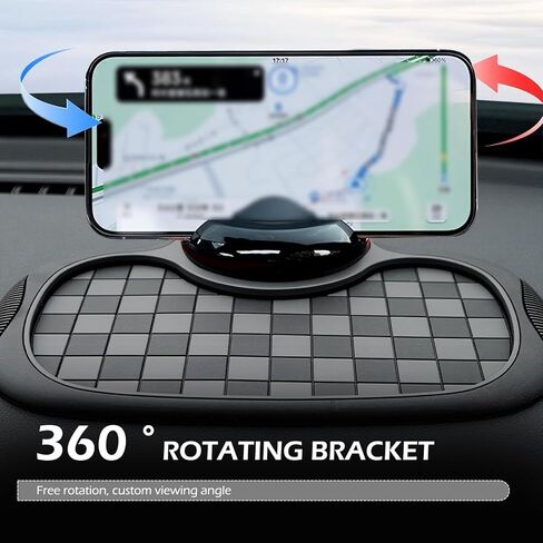SLIMI 1 PC Multifunction Car Anti-slip Mat, Car Dashboard Phone Holder, Anti-slip Rubber Organizer Pad with Temporary Parking Numbe, Universal Dashboard Accessories, for Most Cars (Black #01) in Saudi Arabia