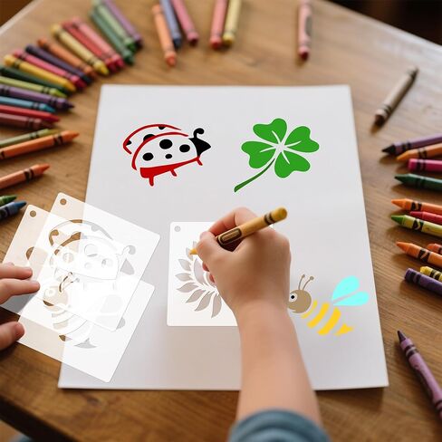 60Pcs Flower Stencils for Painting, Reusable Floral Stencils DIY Flower Painting Stencils, 3Inch for Painting on Wood Rocks Canvas Fabric Glass Pottery Plants Stencils (Flower Plants) in Saudi Arabia