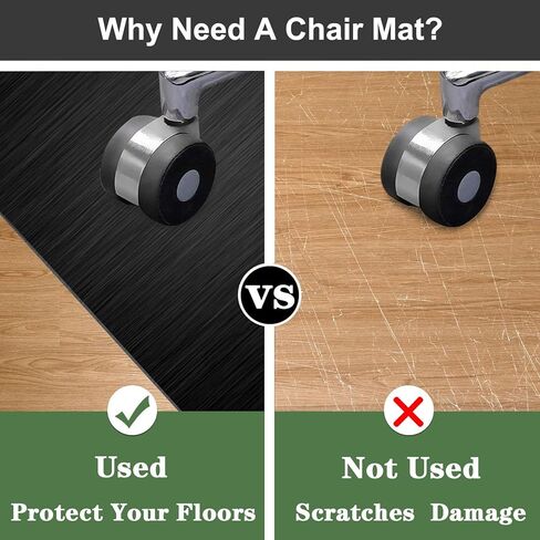 Hardwood Floor Office Chair Mat Multi Purpose Floor Protection Mat for Computer Gaming Rolling Chair Anti Slip & Scratch Resistant 70 x 100 cm in Saudi Arabia