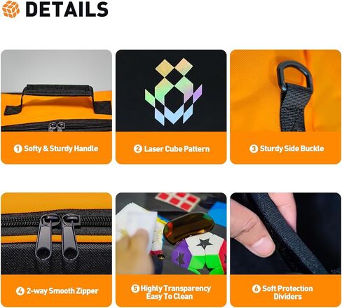 Transparent Speed Cube Storage Case - Visible Rubix Cube Soft Carrying Case for 12+pcs Different Types Cube, Compatible with Cube Tripod, Competition Cubing Timer, Lube & Tools for Home Travel in Saudi Arabia