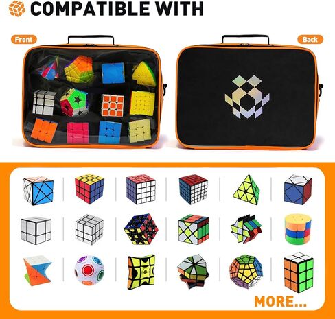 Transparent Speed Cube Storage Case - Visible Rubix Cube Soft Carrying Case for 12+pcs Different Types Cube, Compatible with Cube Tripod, Competition Cubing Timer, Lube & Tools for Home Travel in Saudi Arabia