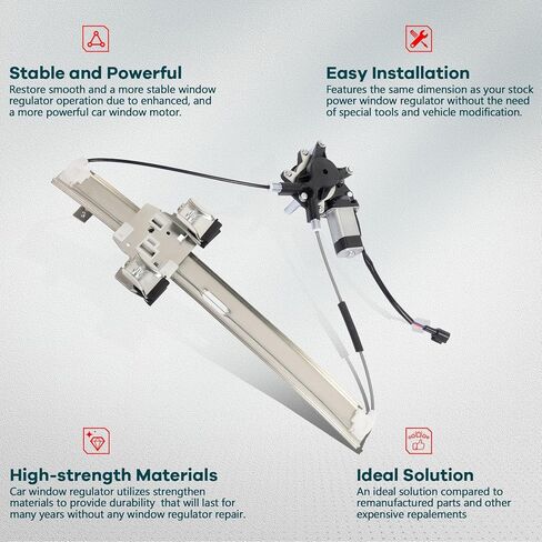 Power Window Regulator Front Left fits for 2008-2016 for Chrysler Town & Country 2008-2018 for Dodge Grand Caravan 2012-2015 for Ram Cargo Van 2009-2014 for VW for Routan 68030655AA 749-508 in Kuwait