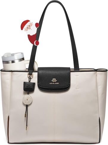 LOVEVOOK Laptop Tote Bag for Women 15.6 Inch,Nylon Work Totes with Compartments, Lightweight Computer Briefcase Purse in Saudi Arabia
