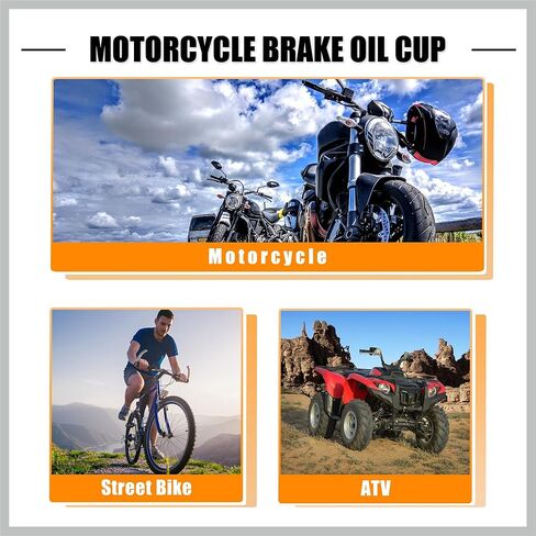 Universal Motorcycle ATV Dirt Bike Master Cylinder Fluid Oil Reservoir Rear Brake Clutch Tank Oil Cup for Honda for Yamaha for Kawasaki for Suzuki Replacement Car Parts in Saudi Arabia