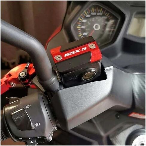 غطاء خزان سائل الفرامل لـ Su&zuki GSXS750 GSX-S750 2016-2021 2020 2019 GSX S GSXS GSX-S 750 غطاء غطاء خزان سائل الفرامل الأمامي للدراجات النارية من الألومنيوم، قطعة واحدة باللون الأحمر in Kuwait