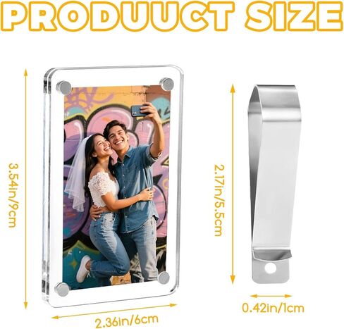 2Pcs Visor clips for cars,Car picture holder.Acrylic car picture frame for car accessories. Universal magnetic car visor photo clip for adding family or personal photos,Gifts for Christmas. in Saudi Arabia