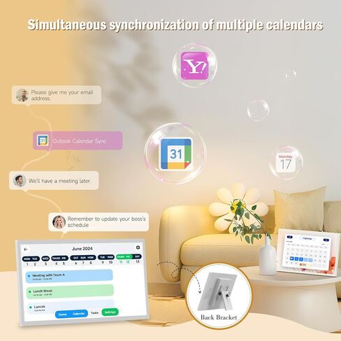 32 inch Digital Calendar,electronic digital wall touch screen smart calendar with Google Play Multi-calendar Sync for planner&personal organizers Wall/Desk Stand in Kuwait