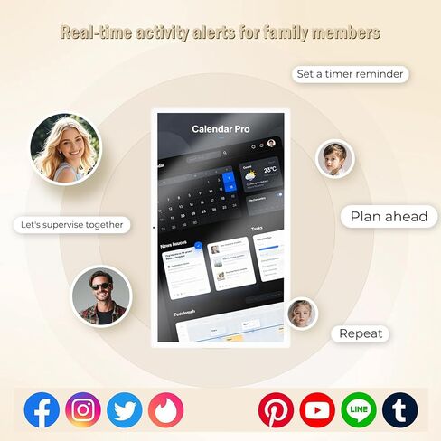 32 inch Digital Calendar,electronic digital wall touch screen smart calendar with Google Play Multi-calendar Sync for planner&personal organizers Wall/Desk Stand in Kuwait