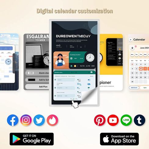 32 inch Digital Calendar,electronic digital wall touch screen smart calendar with Google Play Multi-calendar Sync for planner&personal organizers Wall/Desk Stand in Kuwait