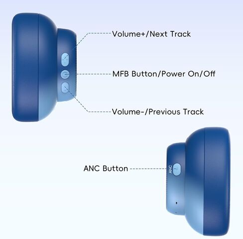 سماعات رأس بخاصية إلغاء الضوضاء النشطة للأطفال، وقت تشغيل 60 ساعة، بلوتوث 6.0، ملاءمة مريحة، شحن USB C، سماعات رأس بلوتوث للأطفال لطائرة iPad اللوحية، وردي متدرج in Kuwait