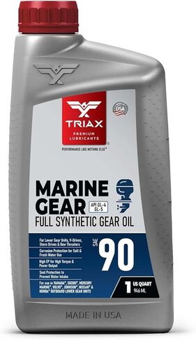 TRIAX Marine Gear Oil SAE 90 - Full Synthetic - Compatible with All Stern Drives, Bow Thrusters, and Lower Gear Units in All Boats and Jet Ski from All OEM's (1 Quart) in Kuwait