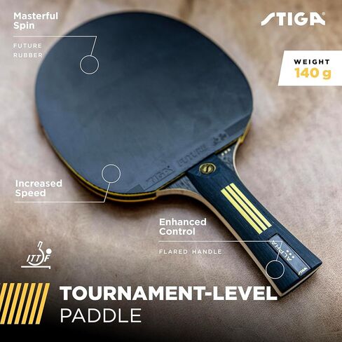 STIGA Bullet Ping Pong Paddle – 5-ply Extra Light Blade – 2mm Premium Sponge – Flared Handle for Masterful Grip – Performance Table Tennis Racket for Competitive Play in Saudi Arabia