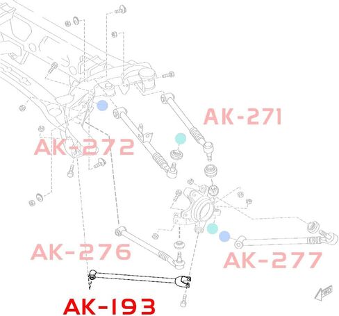 Godspeed AK-193 أذرع خلفية سفلية قابلة للتعديل، محامل كروية، مجموعة من 2، متوافقة مع Mazda RX-8(SE3P) 2004-11 in Saudi Arabia