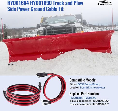 HYD01684 HYD01690 Snow Plow Power Ground Cable Truck and Plow Side Repair Harness Fit for BOSS Plows Snow Plow Harness Repair Kit in Saudi Arabia