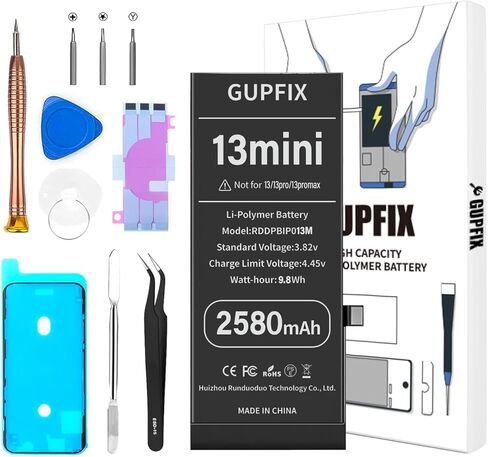 Diagnostic Battery for iPhone 13 No Pop-up Unknown Part Warning, 3500mAh High Capacity Li-Polymer Rechargeable Battery Replacement for iPhone 13 with Full Tool Kit in Saudi Arabia