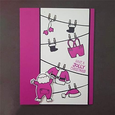 4.8x3.3inch Santa Claus Clear Stamp and Dies Set Die Cuts Metal Cutting Die for Scrapbooking Card Making in Saudi Arabia